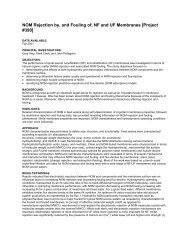 NOM Rejection by, and Fouling of, NF and UF Membranes - Water ...