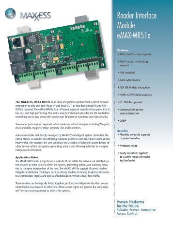 Reader Interface Module eMAX-MR51e - MAXxess Systems Inc.