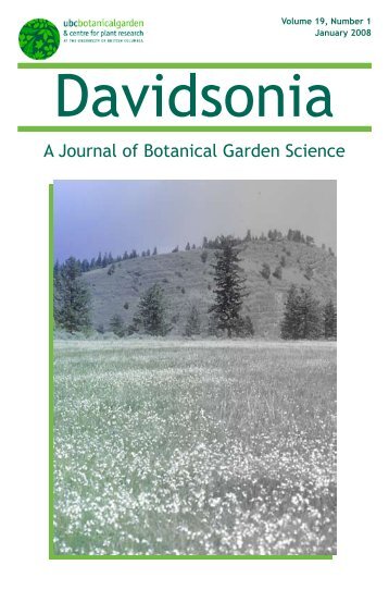 A Journal of Botanical Garden Science - Davidsonia