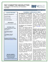 PandT Newsletter (July 2012). - MGHS - Marquette General Hospital