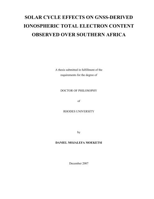 solar cycle effects on gnss-derived ionospheric total electron content ...