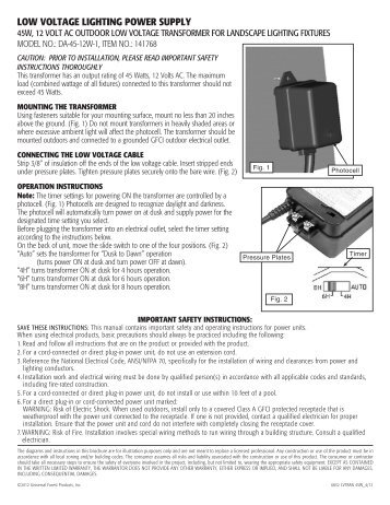 Deckorators Low Voltage Lighting Transformer and Cable ...