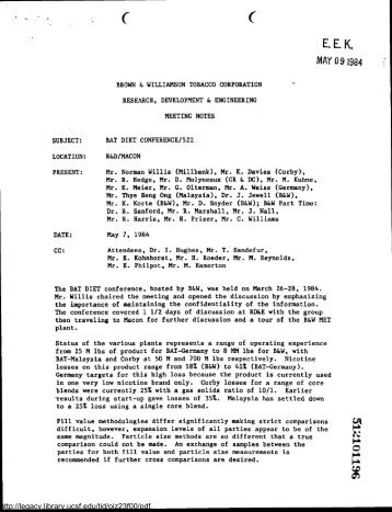 E. E. Ka - Legacy Tobacco Documents Library