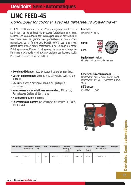 Dévidoirs semi-automatique - r.t. welding