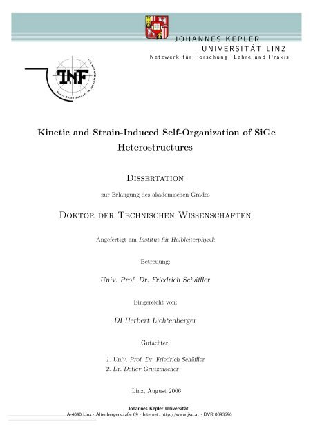 Kinetic and Strain-Induced Self-Organization of SiGe ...