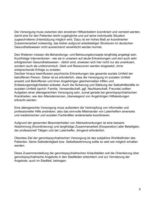 Gerontopsychiatrische Anlaufstellen - Düsseldorf
