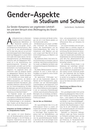 Gender-Aspekte in Studium und Schule