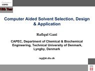 Computer Aided Solvent Selection, Design and Application - CAPEC