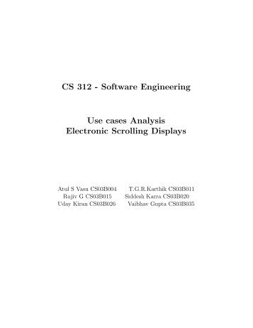 CS 312 - Software Engineering Use cases Analysis Electronic ...