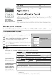 Application to Amend a Planning Permit - Shire of Yarra Ranges