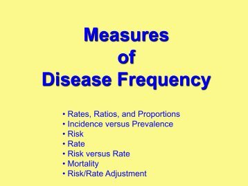 Measures of Disease Frequency - The INCLEN Trust