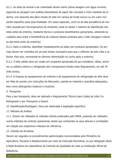 Manual de Boas PrÃ¡ticas na ProduÃ§Ã£o de Leite em Propriedades de ...