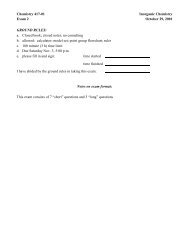 Chemistry 417-01 Inorganic Chemistry Exam 2 October 29, 2001 ...