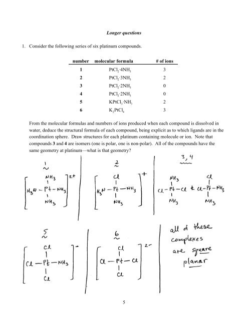 Chemistry 417-01 Inorganic Chemistry Exam 2 October 29, 2001 ...