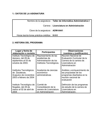 Taller de InformÃ¡tica Administrativa I - Manual Normativo AcadÃ©mico ...