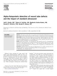 Alpha-fetoprotein detection of neural tube defects and the impact of ...