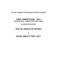 CHEF COMPETITION â 2011 THE TAJ GROUP ... - Christ University