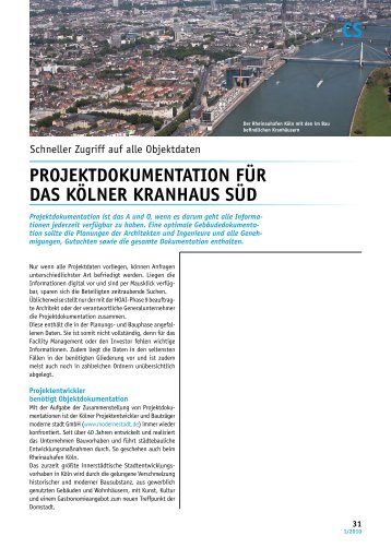 PROjeKtDOKumentatiOn FüR Das KölneR KRanhaus süD - Bauverlag