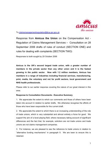 the Compensation Act - Response from Amicus the Union on ...