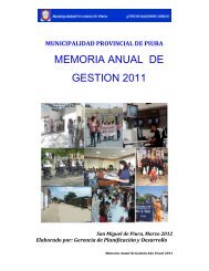 memoria anual de gestion 2011 - Municipalidad Provincial de Piura