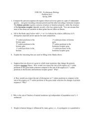 EEB 245: Evolutionary Biology Problem Set 6 Spring 2008 1 ...