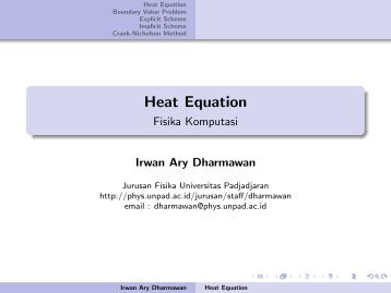 Heat Equation - Fisika Komputasi - Fisika Universitas Padjadjaran