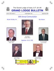 Grand Lodge Bulletin September - The Grand Masonic Lodge of Iowa