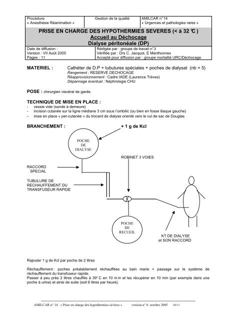 prise en chrage des hypothermies sÃ©vÃ¨res - Secours-montagne.fr