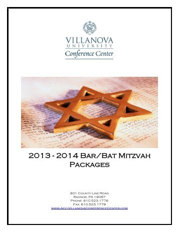 Bar Bat Mitzvah Menus - Villanova Conference Center