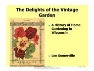 The Delights of the Vintage Garden - Wisconsin Historical Society