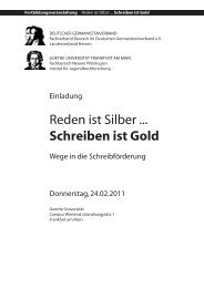 Reden ist Silber ... Schreiben ist Gold - Fachverband Deutsch