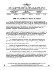 CAW VIOLENCE AGAINST WOMEN STATEMENT