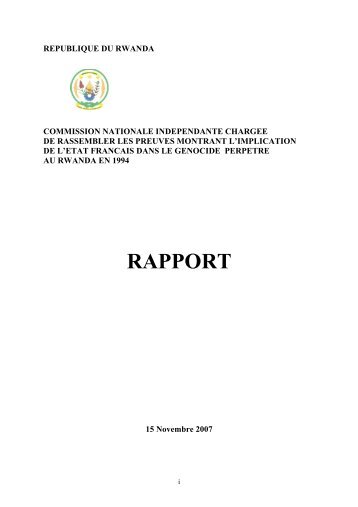 Le rapport complet de la commission d'enquÃªte rwandaise - RFI