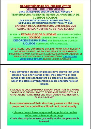 caracterÃ­sticas del estado vÃ­treo vidrios o cuerpos vÃ­treos ...