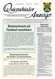 Blumenschmuck soll Fischbach verschönern - Gemeinde Quierschied
