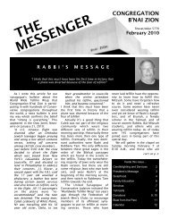 THE MESSENGER - Congregation B'nai Zion