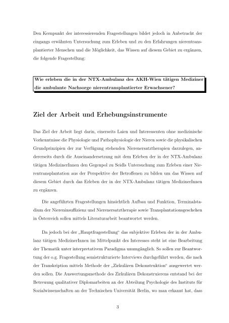 diplomarbeit die ambulante nachsorge nierentransplantierter ...