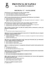 Quiz disciplina C - Navigazione - Provincia di Napoli