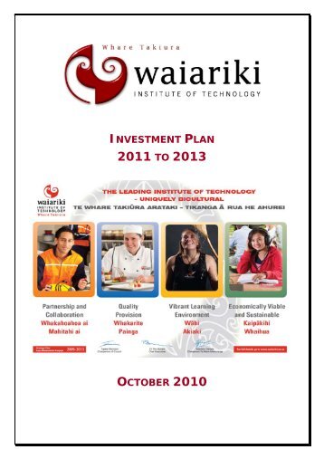 5 Initiatives 2011 to 2013 - Waiariki Institute of Technology