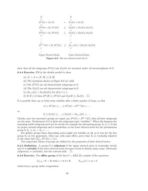 Algebra I: Section 6. The structure of groups. 6.1 Direct products of ...