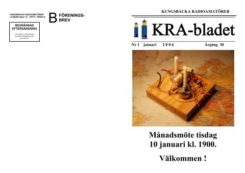 Månadsmöte tisdag 10 januari kl. 1900. Välkommen ! - SK6KY