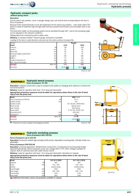 Clamping Tools - EN / Hahn+Kolb