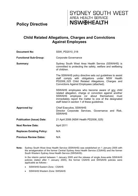 Child Related Allegations, Charges and Convictions Against ...