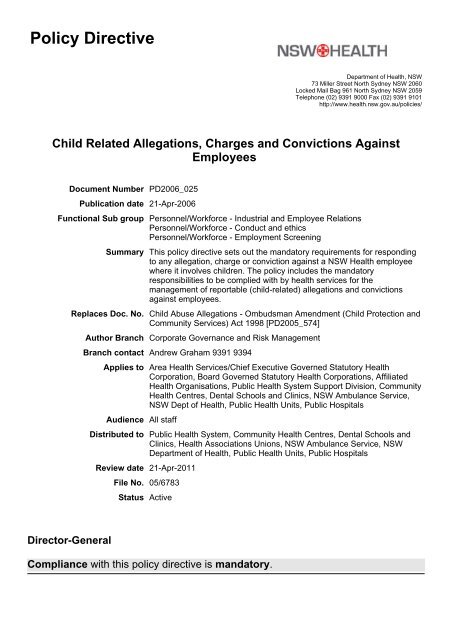 Child Related Allegations, Charges and Convictions Against ...