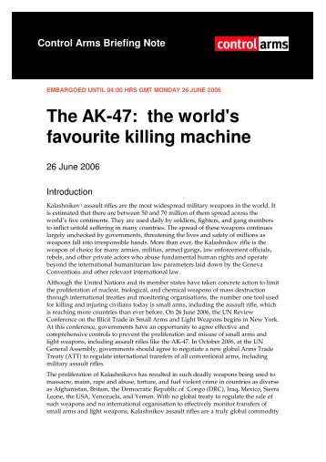 The AK-47: the world's favourite killing machine - Amnesty ...