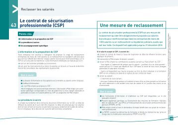 Le contrat de sÃ©curisation professionnelle (CSP) Une ... - Fafiec