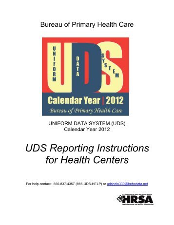 BPHC UDS Manual--2012 - Bureau of Primary Health Care - HRSA