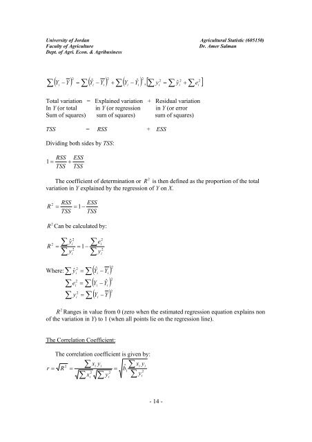 Part 13- Simple linear regression - The University of Jordan