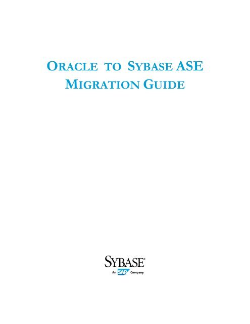 Oracle to Sybase ASE Migration Guide