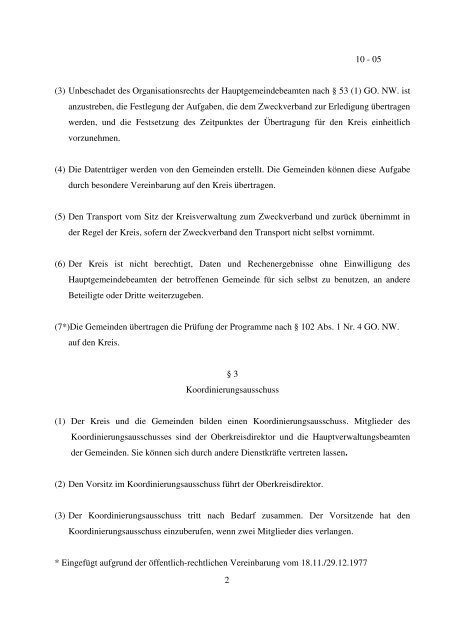 1 10 - 05 Öffentlich-rechtliche Vereinbarung über die ... - Kleve